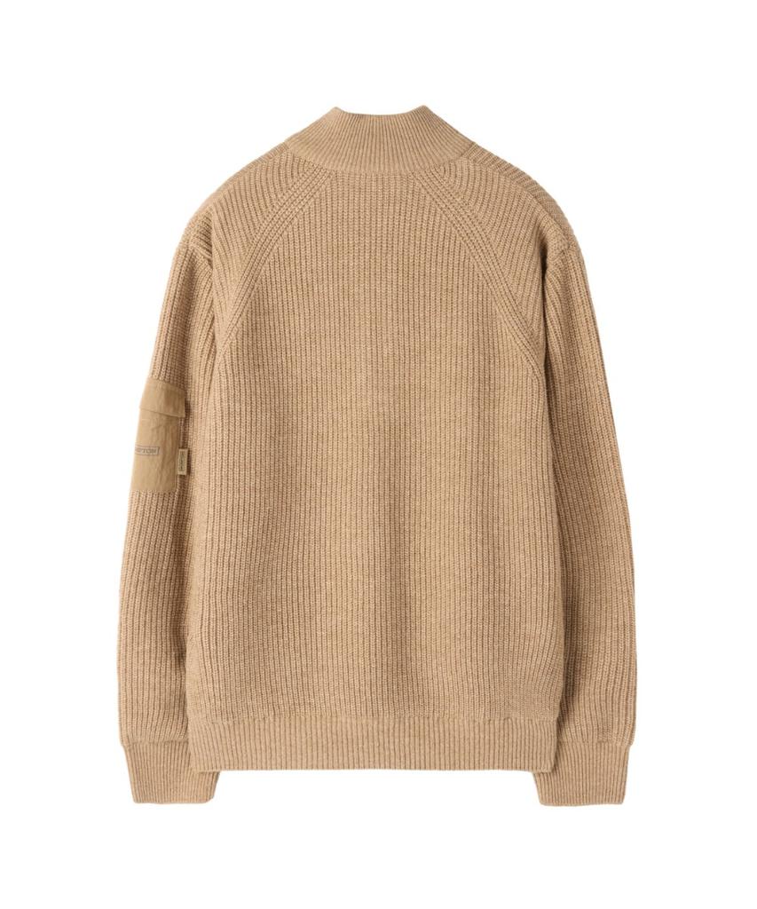 BROMPTON LONDON Half Zip-Up Sweater - Brown (P264Mkt142)