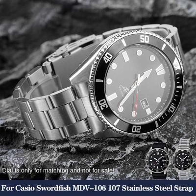Pulseira de Aço Inoxidável 20mm 22mm para Casio MDV106-1A MDV-107 MTP-VD01 MDV-106 Pulseira Série 2784 Pulseira de Metal para Relógio
