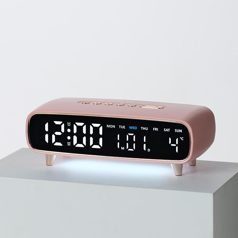 LED Digitaler Wecker Sprachsteuerung Temperatur Datum Wochentag Anzeige Timer Helligkeitseinstellung Elektronische Tischuhr Mit Umgebungslicht 12/24H