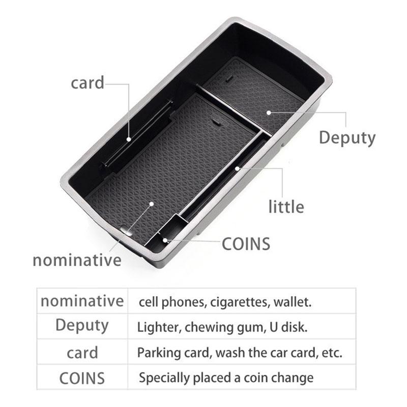 For Peugeot 3008 4008 5008 2017 - 2023 GT Central Console Armrest Storage Box Stowing Tidying Car Accessories Black ABS