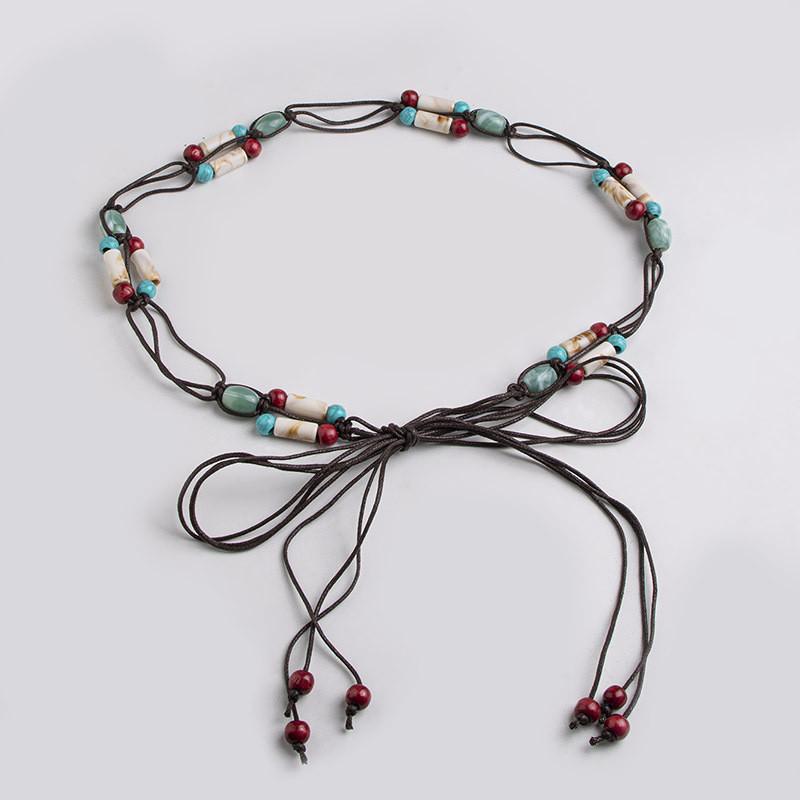 Bohemian Ethnic Style Waist Belt With Cotton Linen Material For Casual Vacation Wear Women