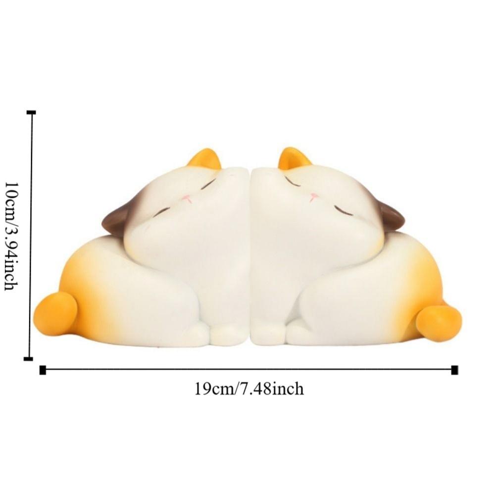 Gift Cat Shaped Kawaii Book Holder Resin Portable Hug Cat Bookshelf Durable Cute Cat Decorative Bookends Table Storage Supplies