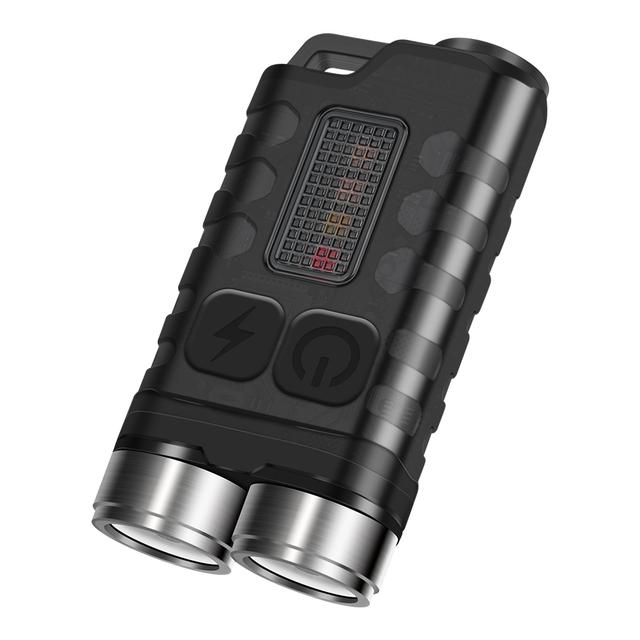 Mini Flashlight 900LM 12 Modes Light Torch Rechargeable Waterproof Keychain with magnet Lantern Red UV light