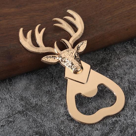 Hirschkopf Flaschenöffner, Kreativer Bieröffner mit Wortspiel "One Deer You" Bedeutung, Zinklegierung Hochzeitsmitgebsel Geschenk für Trauzeugen