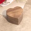 Ring Storage Box Jewelry Heart-Shaped Walnut Wood with Engagement Velvet Padding Smooth Polished Surface Weddings Proposals Case Multi-purpose