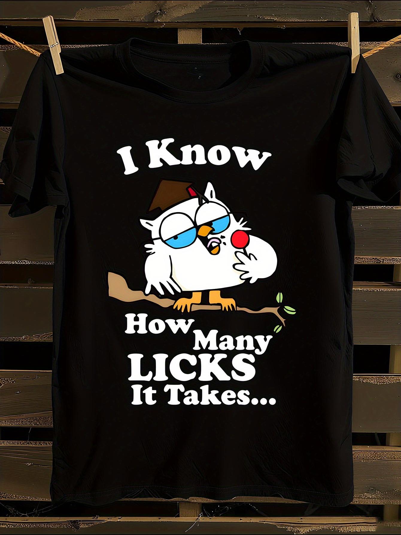 Funny Greek God Zues-like Owl & How Many Licks Candy Bar Parody T-Shirt XXXL