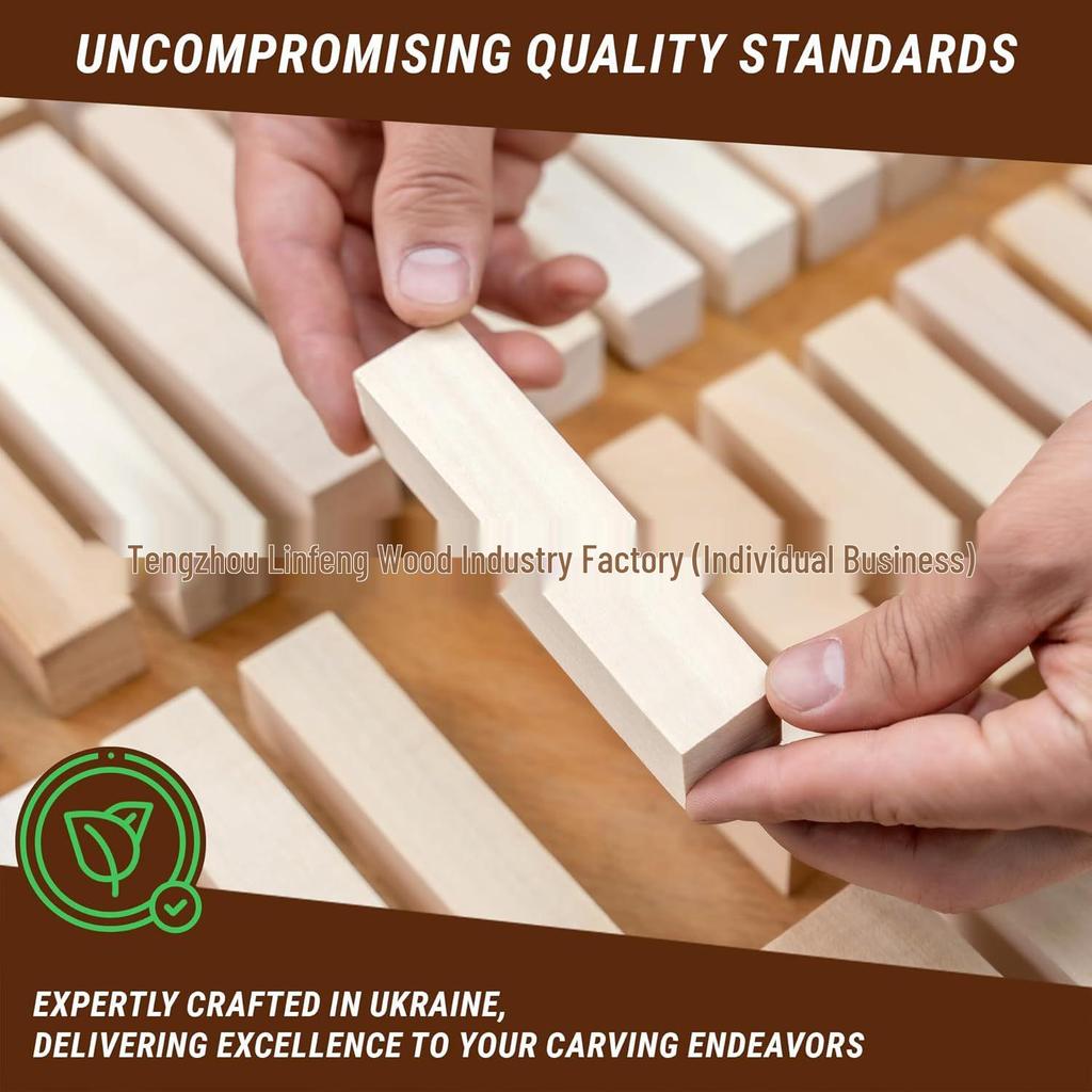 Solid Linden Wood Carving Block Set for DIY Handmade Projects