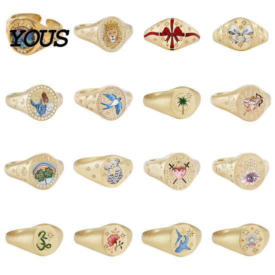 Electroplated Ring Finger Ring, Butterfly Heart Rabbit Pattern Band, Imitation Design Technology for Lover Daily Wear Accessories Special-shaped