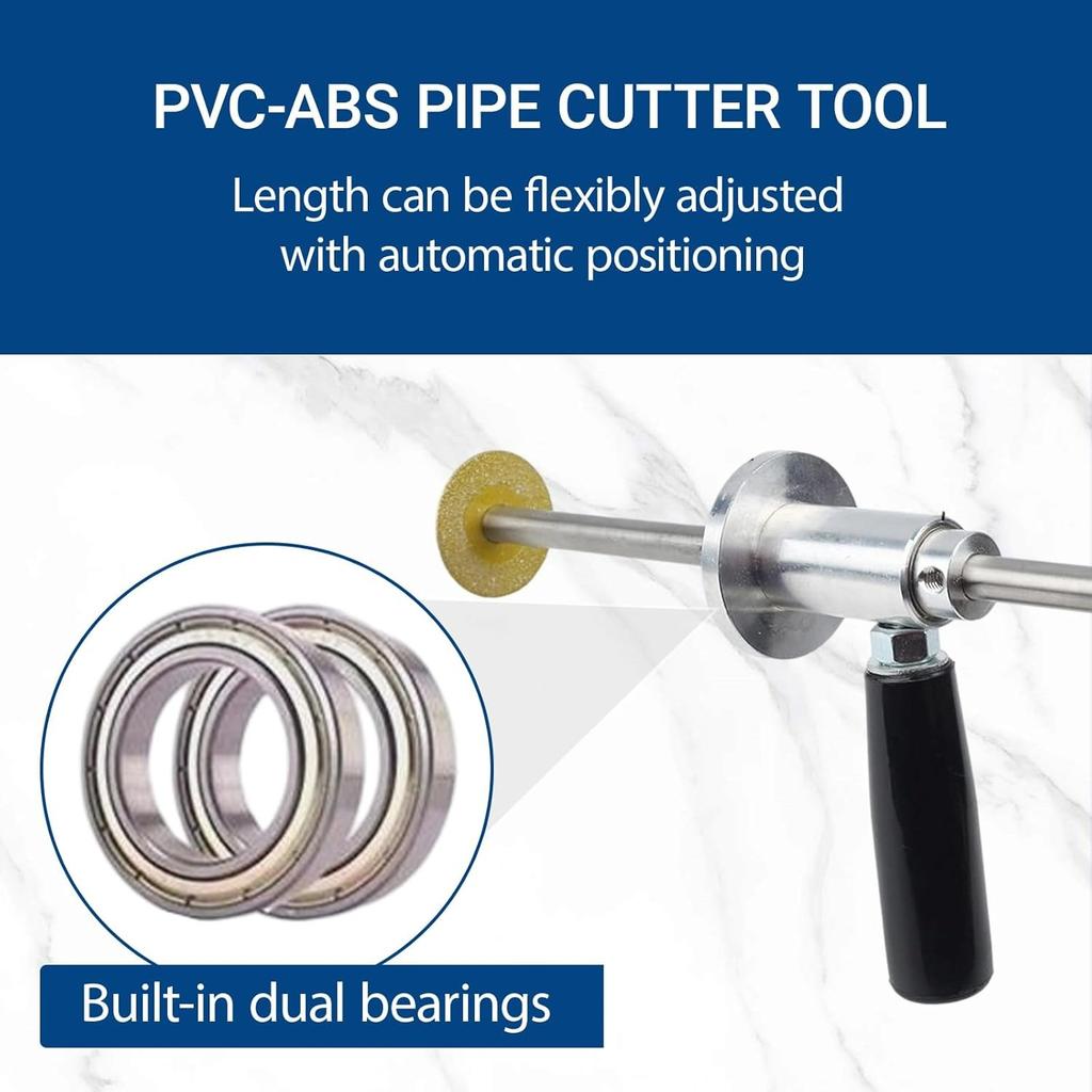 Inside Pipe Cutter Pipe Cutter,7 Inch PVC Pipe Cutter Adjustable Cut Depth,with Handle and 4 Diamond Grit Cutting Wheel,1/4in Hex Shank Fit for Impact