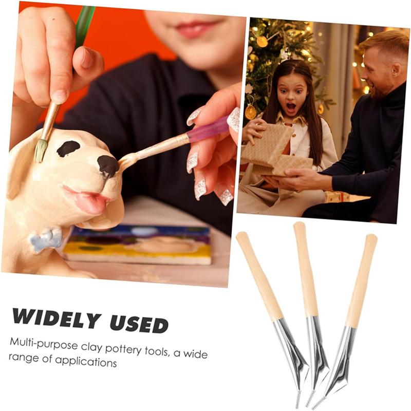 6Pcs Wax Tool Clay Tool Wax Sculpting Tools Batik Tool Clay Wax Pottery Tool Kit Pen Tool Batik Pen Wooden