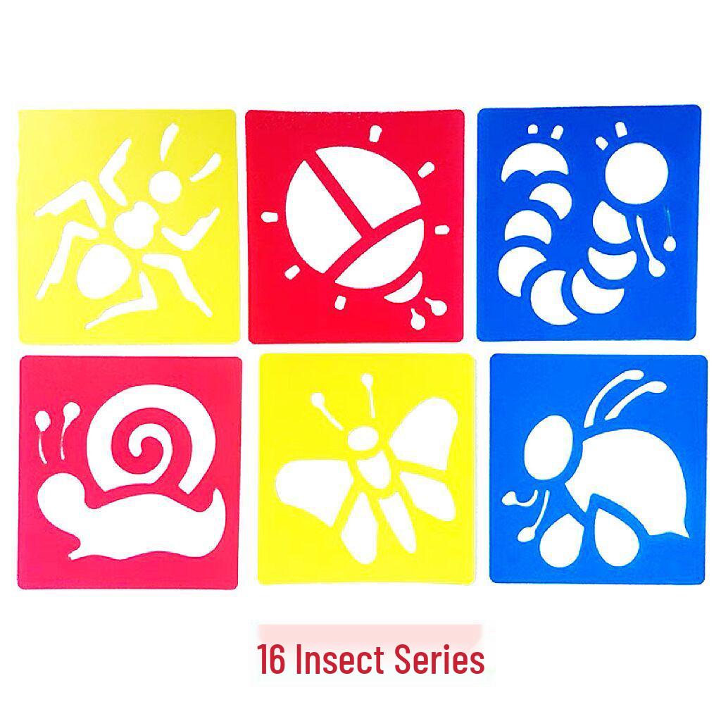 PP Kids' Painting & Drawing Stencil Set - Hollow Plastic Outline Templates for Beginners