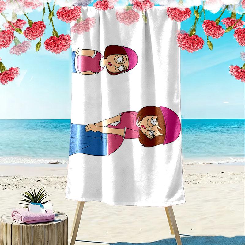 Meg Griffin Print Beach Towel, Large Soft Quick Dry Towel for Beach Camping Swimming