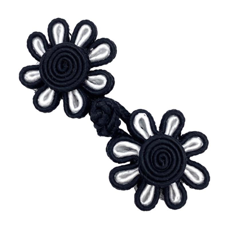

Cheongsam Flower Knot Closure Button Hand Sewing Fasteners Clothing Decoration Traditional Chinese Costume Accessories чорний