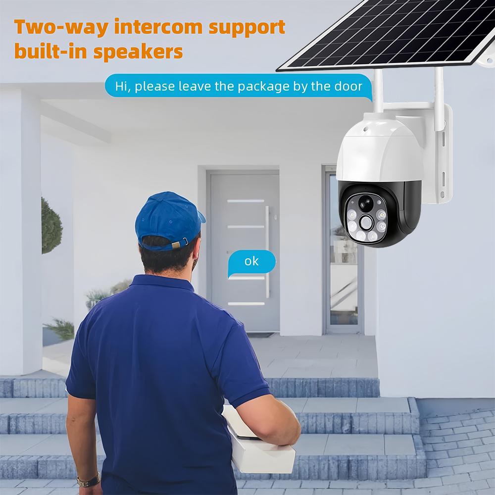 Kamera CCTV 5MP Solarna Karta SIM 4G Automatyczne Śledzenie PIR Niskie Zużycie Energii Wbudowana Bateria HD Noktowizja