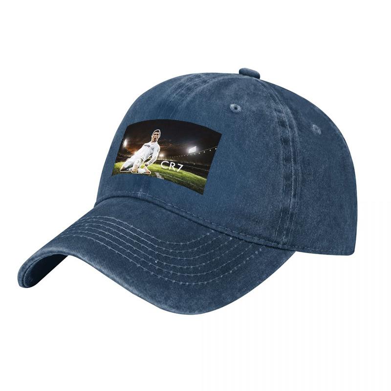 CR Football Legend Washed Canvas Baseball Cap Classic Sport Style Adjustable Fit Unisex Hat for Fans and Casual Wear