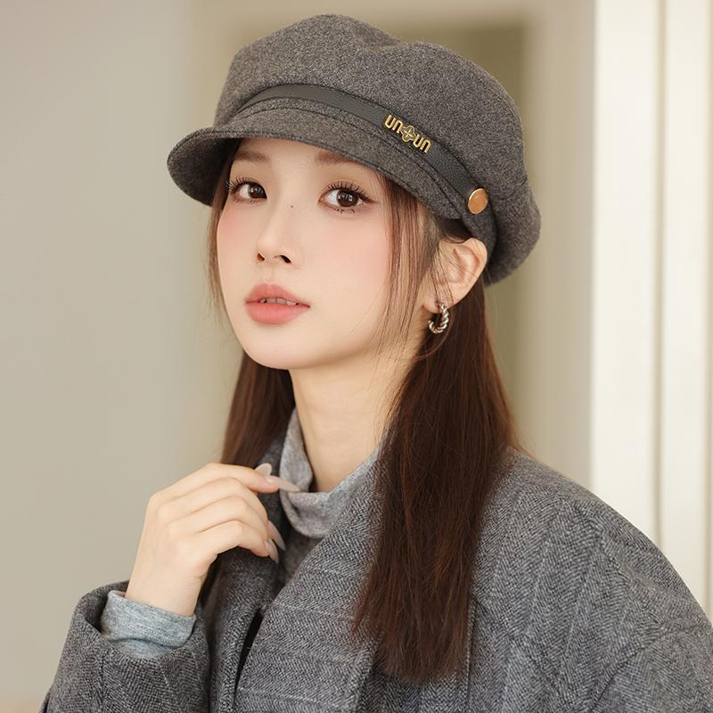 Spring and Autumn New Octagonal Hat Children's British Style Retro Duck Tongue Beret