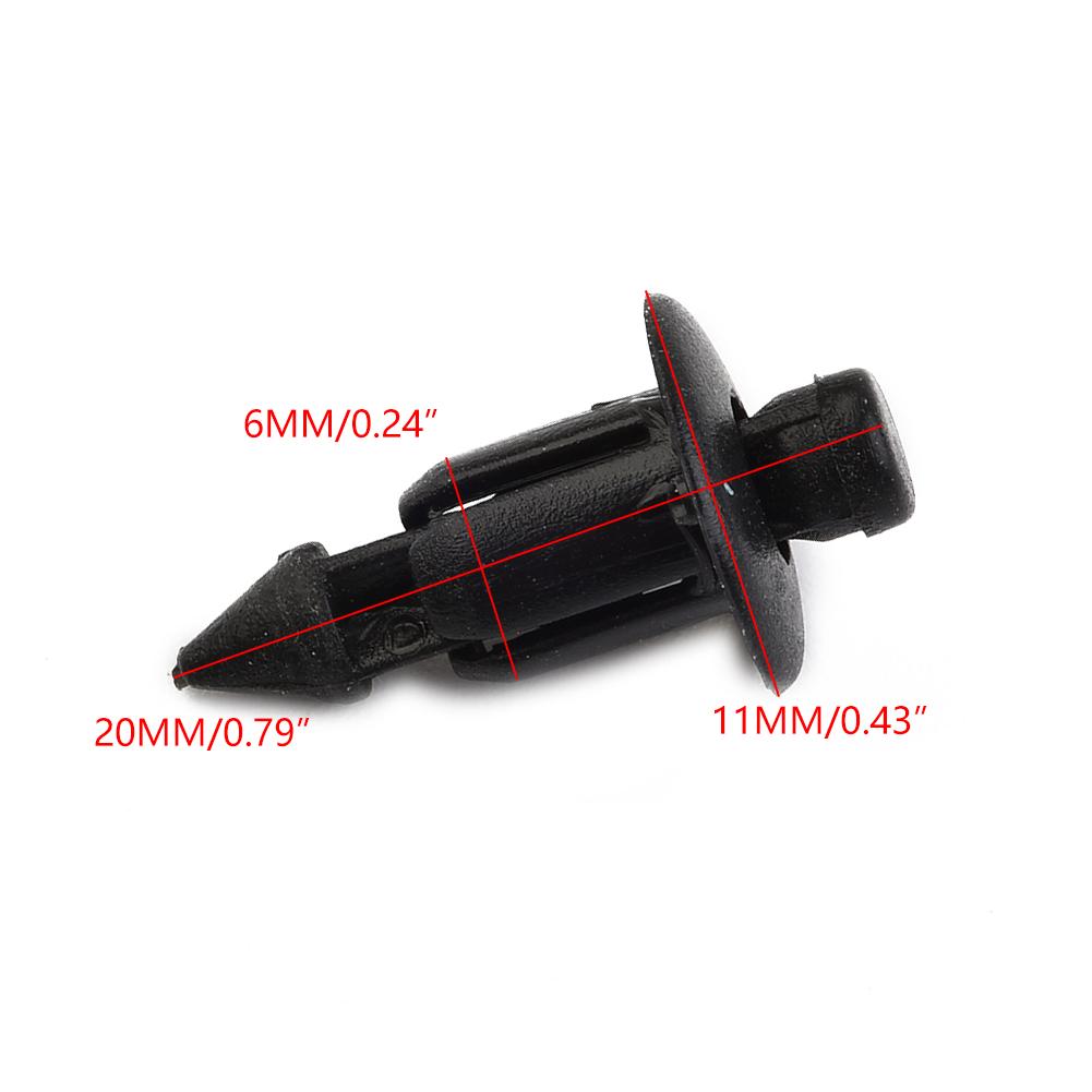 50pcs plastic rivet clips for 6mm hole automotive fasteners compatible with For Suzuki and For Honda for securing trim parts