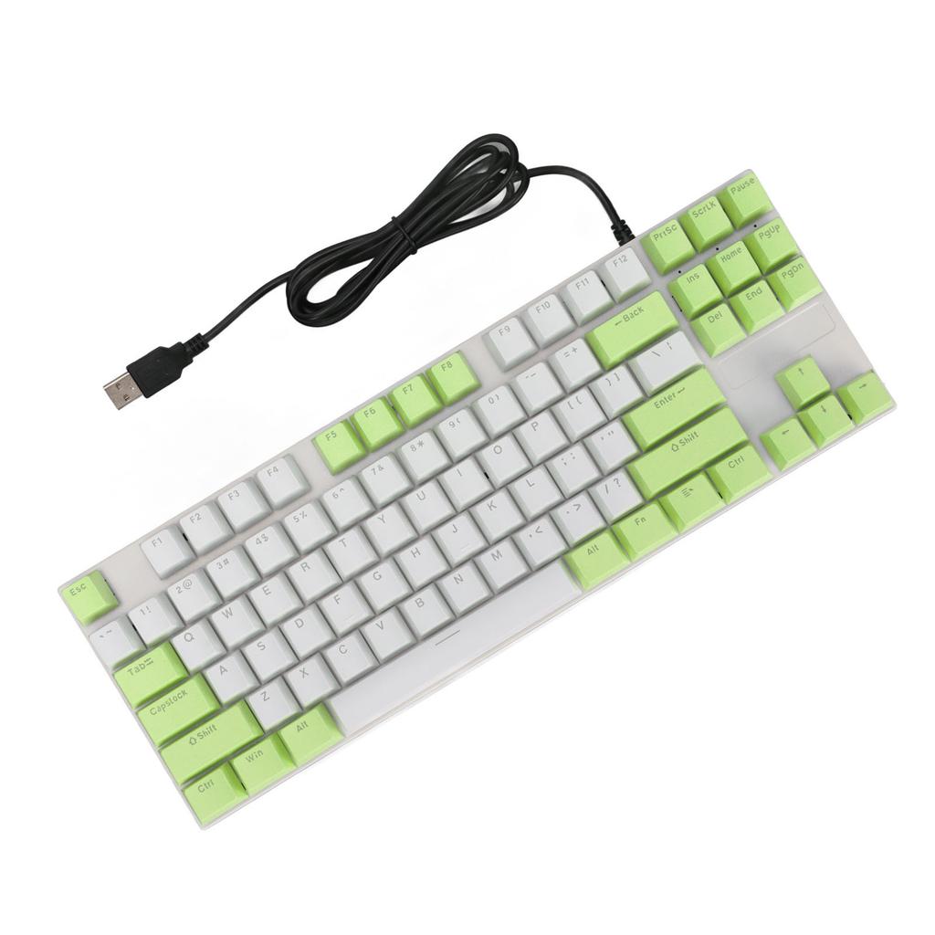 Mechanical Keyboard 87 Keys Blue Ergonomic Multicolor Backlight Design Gaming Keyboard for Typists