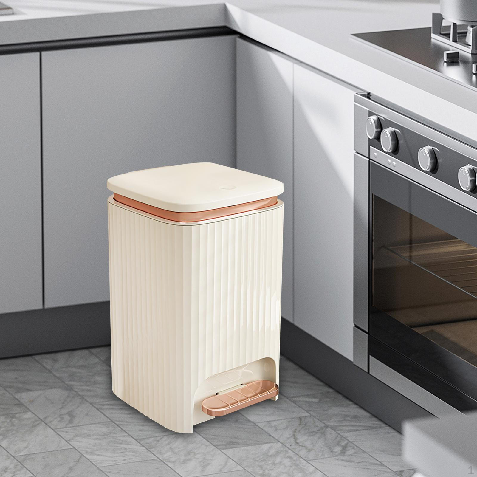 

Мусорное ведро для ванной комнаты, мусорный контейнер, мусорное ведро с педалью и крышкой нажимного типа, бытовая мусорная корзина Milky White 12L