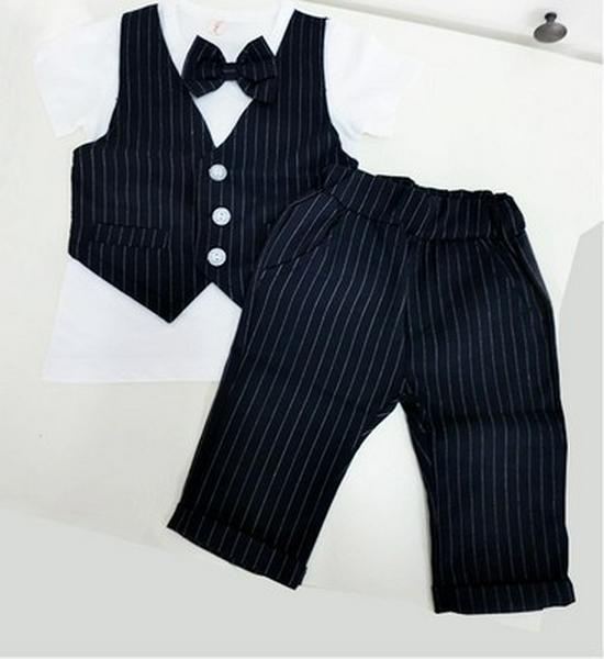 2024 Summer Boys' Formal Two-Piece Set: Sweatshirt and Faux Vest Combo