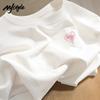 MJ STYLE Women's Cotton Heart Print Loose Fit T-Shirt