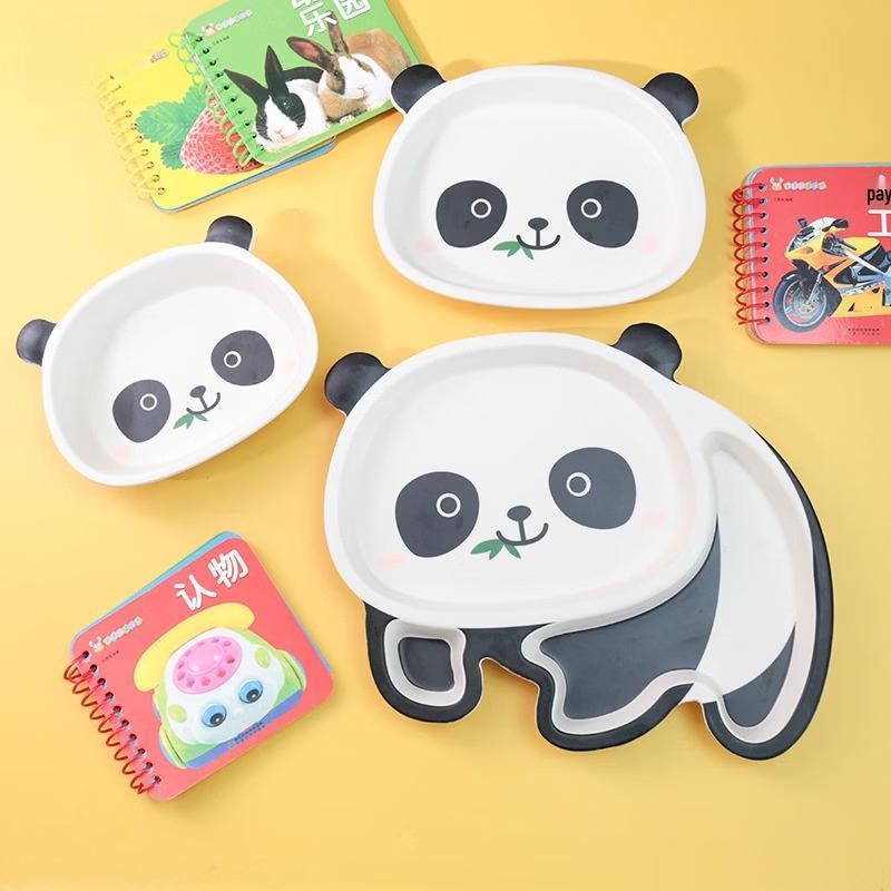 RuHan Panda Dětský talíř s přihrádkami