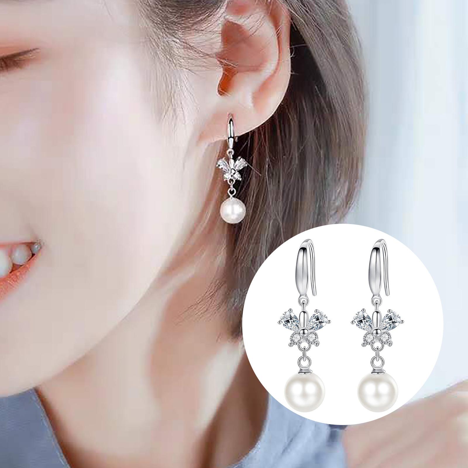 

Модные легкие роскошные медные серьги с микроинкрустацией циркон и бабочкой для женщин