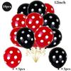 Red Black Polka Dot Party Supplies Ladybug Theme Tableware Plates Cups Napkins Balloon Kids Girl Birthday Decoration Baby Shower