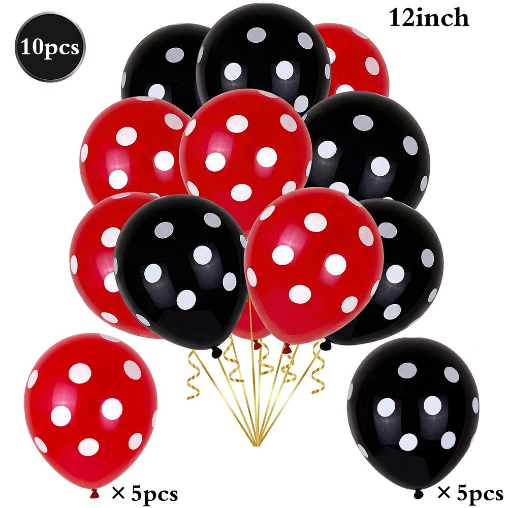 Red Black Polka Dot Party Supplies Ladybug Theme Tableware Plates Cups Napkins Balloon Kids Girl Birthday Decoration Baby Shower