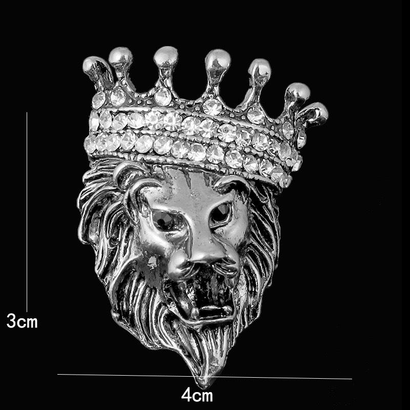 

«Мужская роскошная брошь для костюма»: Дизайн головы льва, орла и оленя в короне