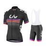 Damen atmungsaktives Mountainbike-Radtrikot-Set Kurzarm-Fahrbekleidung