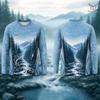 River Exploration Series Print Long Sleeve Shirt Men's Outdoor Hunting Hiking Breathable T-shirts Outdoor Sports Casual Tops
