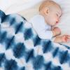 Shibori Indigo Stipes Throw Blanket For Baby Decorative Beds Travel Personalized Gift Blankets
