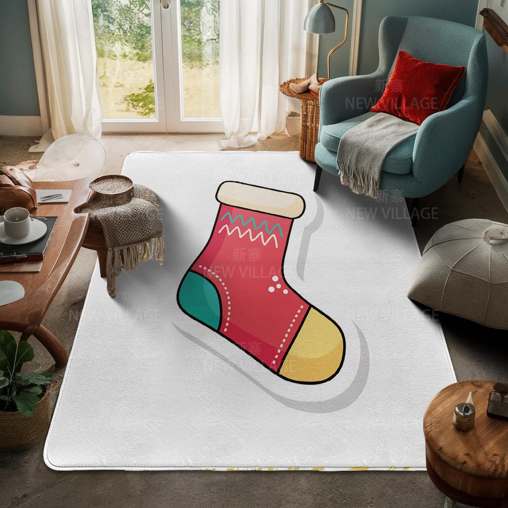House Entrance Carpet Home Door Mat Living Room Bath Foot Bathroom Non-slip Water Absorption Rugs Bath Merry Christmas Winter
