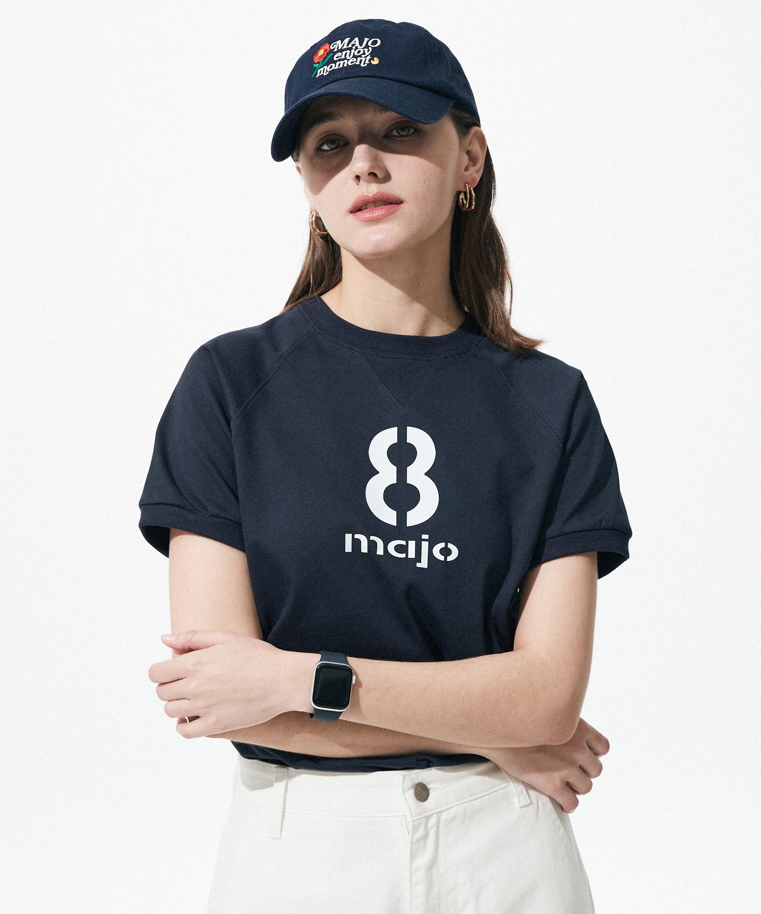 Majo Factory Eight Stencil Logo T-Shirt [Navy] S