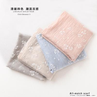 Vrije tijd Bloemen Bedrukt Linnen Lange Sjaal Reizen Strand Anti-UV Sjaal Stola