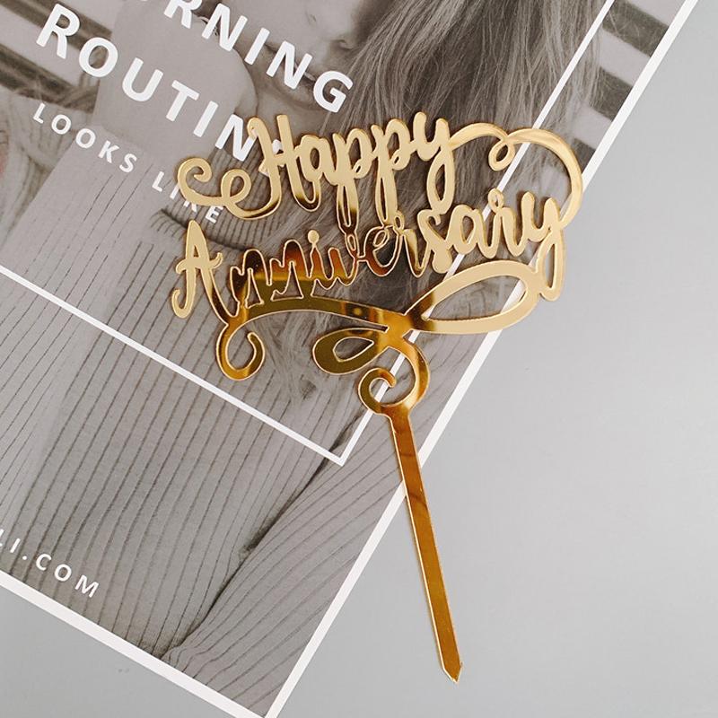 1Pcs Valentine'S Day Wedding Anniversary Couple Party Acrylic Letter Cake Plugin Diy Baking Pastry Dessert Decoration