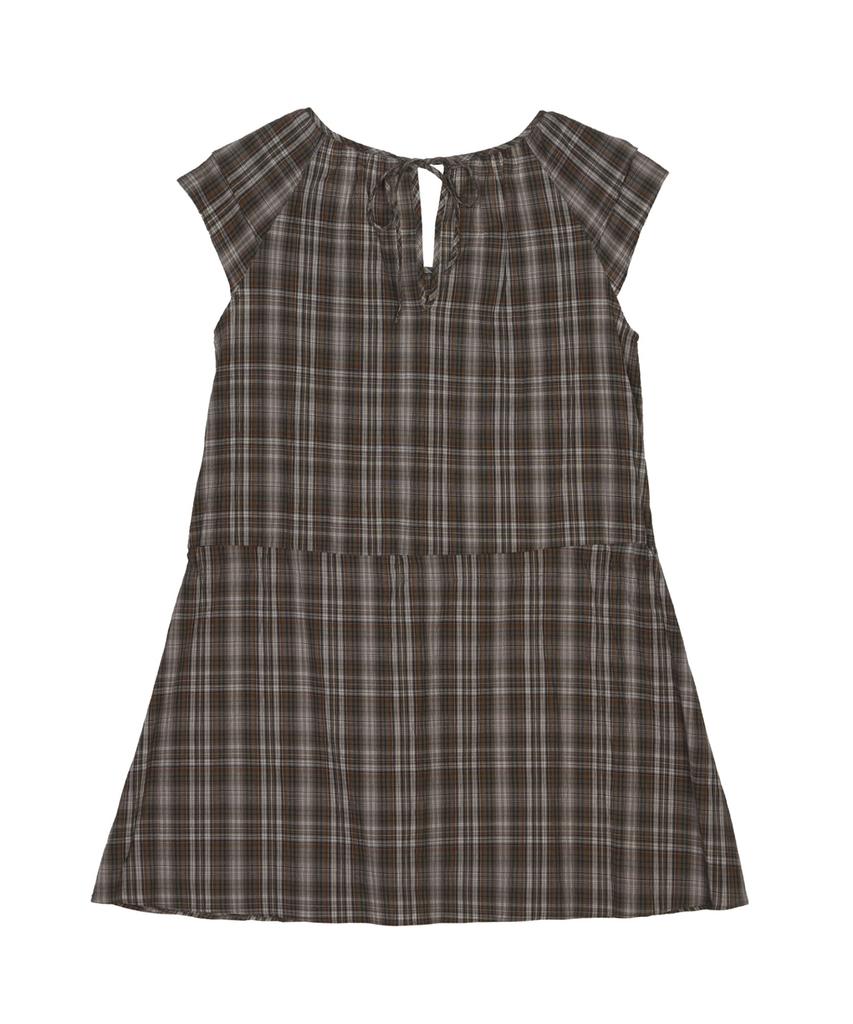 Nigaennikol Vintage Check Mini Dress_Brown