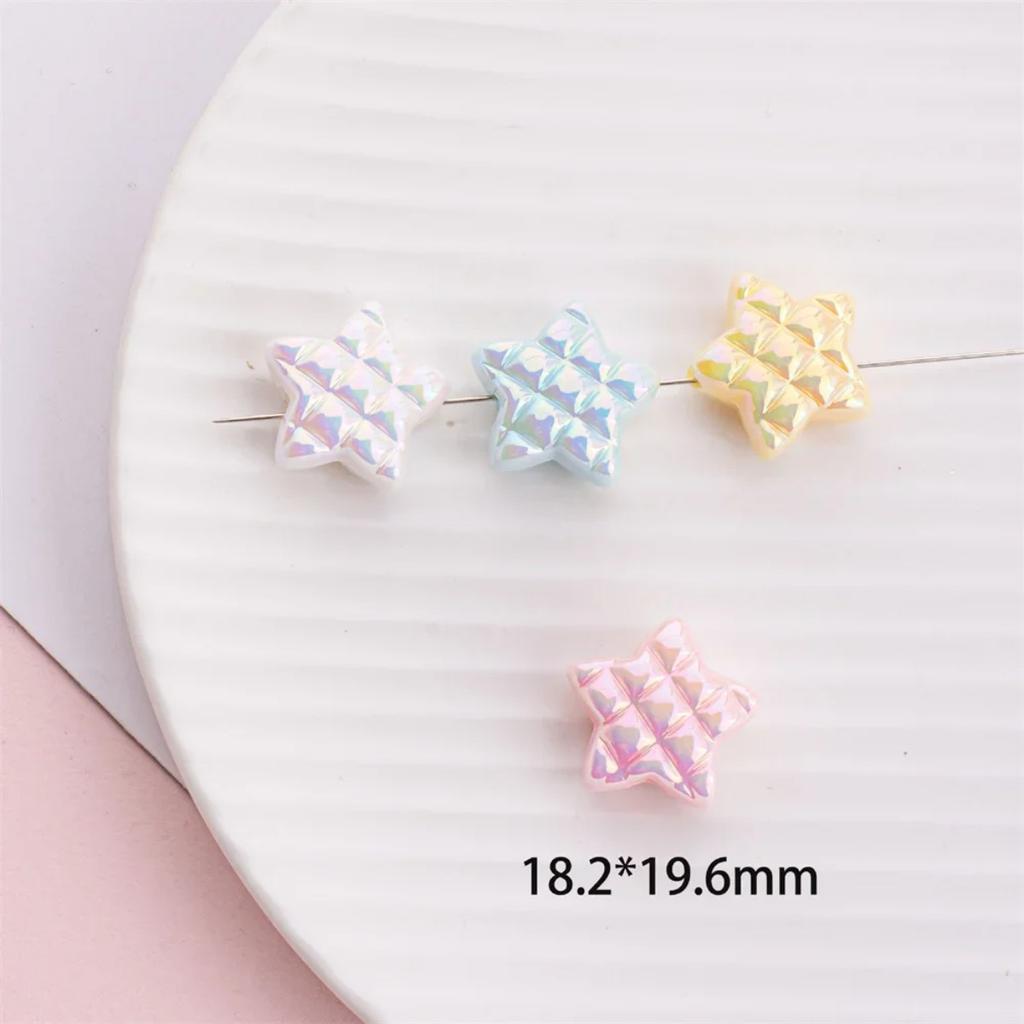 TX07 5Pcs Candy Waffle Pentagram Rhombus Love Pineapple Acrylic Charm Bead Handmade Straight Hole DIY Accessories Trend Bracelet