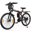 26'' Electric Bike for Adults, 250W Ebike Folding Electric Mountain Bike  21 Speed with 48V Removable Battery, LCD Display, Dual Shock Absorber