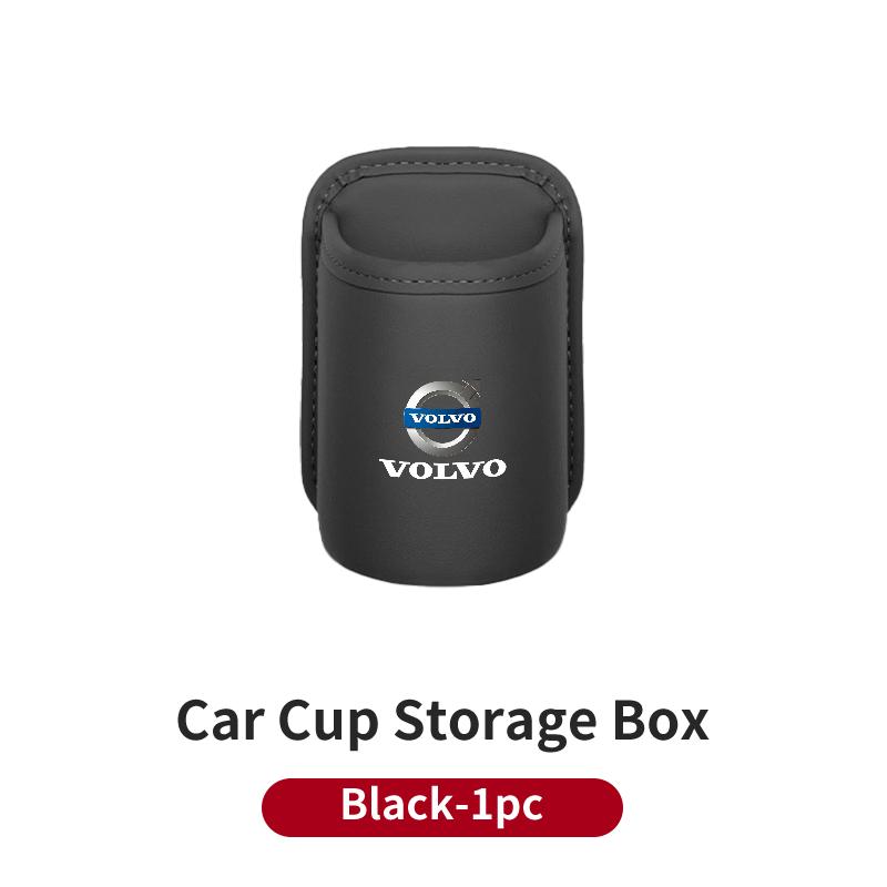 

Leather Car Door Cup Holder Organizer Storage Bin Drink Rack Auto Cup Holder Car Interior Accessories For Volvo AWD C30 C70 S60