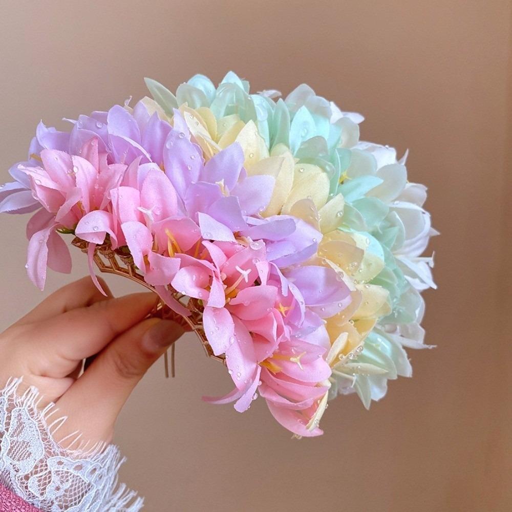 Large Flower Hair Stick Bohemian Bride Hair Accessories Elegant Chinese Style Side Clip Girls