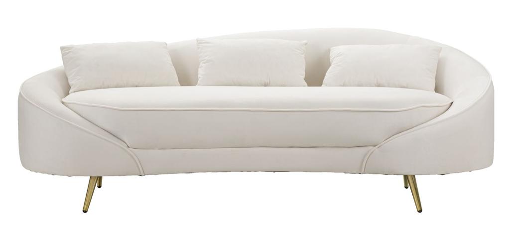 Sofa 3 Seaters Oslo With Cushions Cream Cm 185X84X68