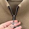 Peimeng Autumn/Winter Men's Stand-Collar Casual Solid Knit Sweater