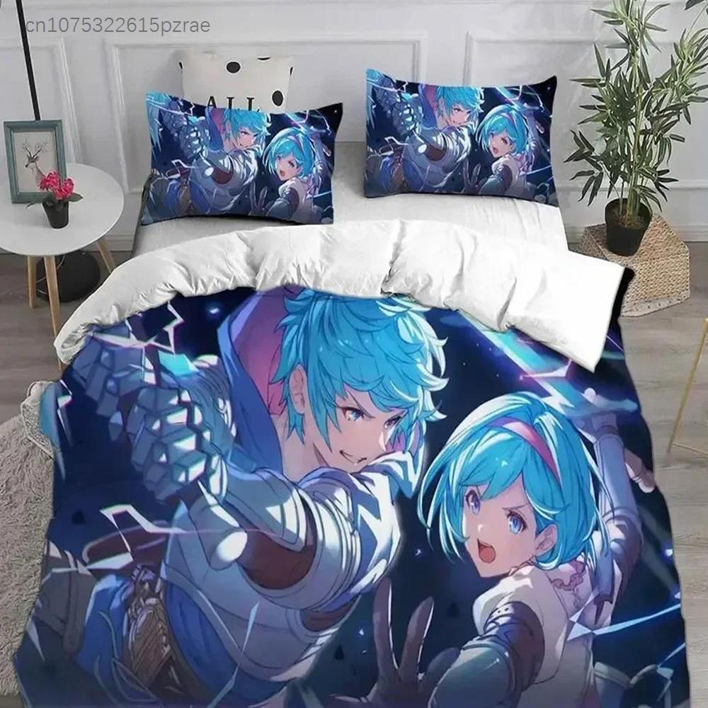 Granblue Fantasy Bedding Set Printed Bed Set With Pillowcase Duvet Cover Soft Queen King Size Bedclothes Home Kids Adult Size