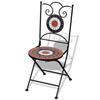 VidaXL 2 chaises mosaïques de bistro terre cuite / blanche Chaises de jardin 41535