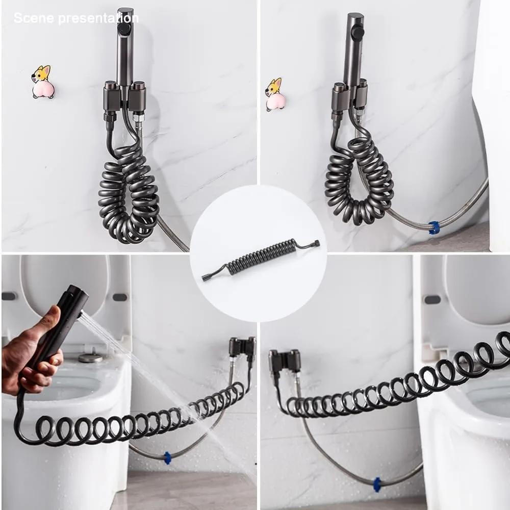 5m 2m Flexible Spring Shower Hose Telephone Line Design for Bathroom Sink Toilet Bidet Sprayer Water Plumbing Accessories