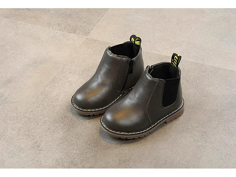 Martin-Stiefel für Kinder: 2025 Herbst/Winter, Schwarze Kurzstiefel im koreanischen Stil für Mädchen und Jungen, Britischer Stil, Weiche Sohle.