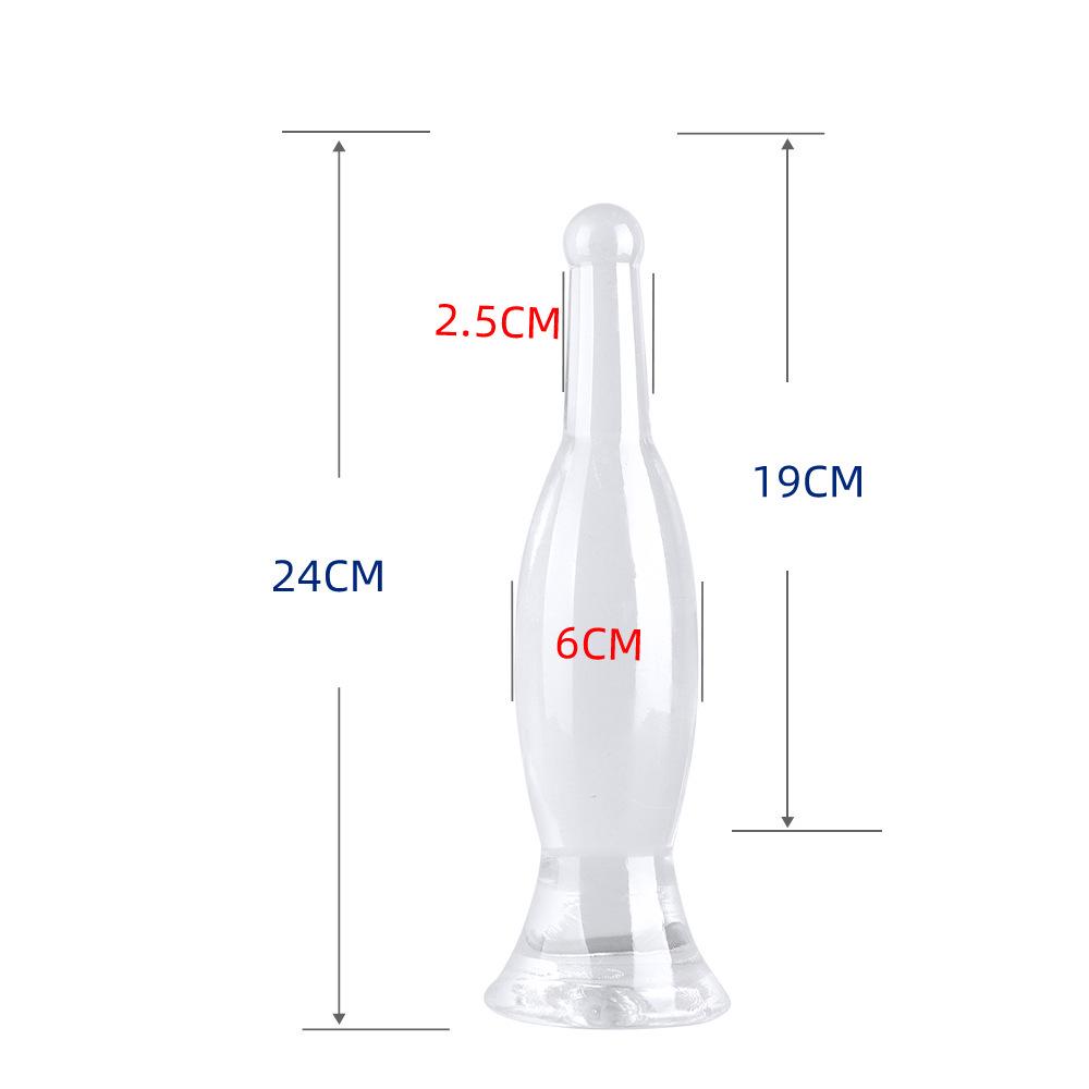 Kristallklares XL Anal Plug & Männlicher Masturbator: Weicher, dicker, transparenter Dilatator