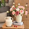 Plastic Vase White Imitation Ceramic Flower Vase Modern Art Nordic Decorative Wedding Home Indoor Table Gifts Dry Flower Vases